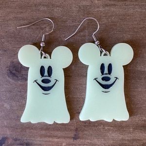 Glow in the dark Mickey ghost earrings
